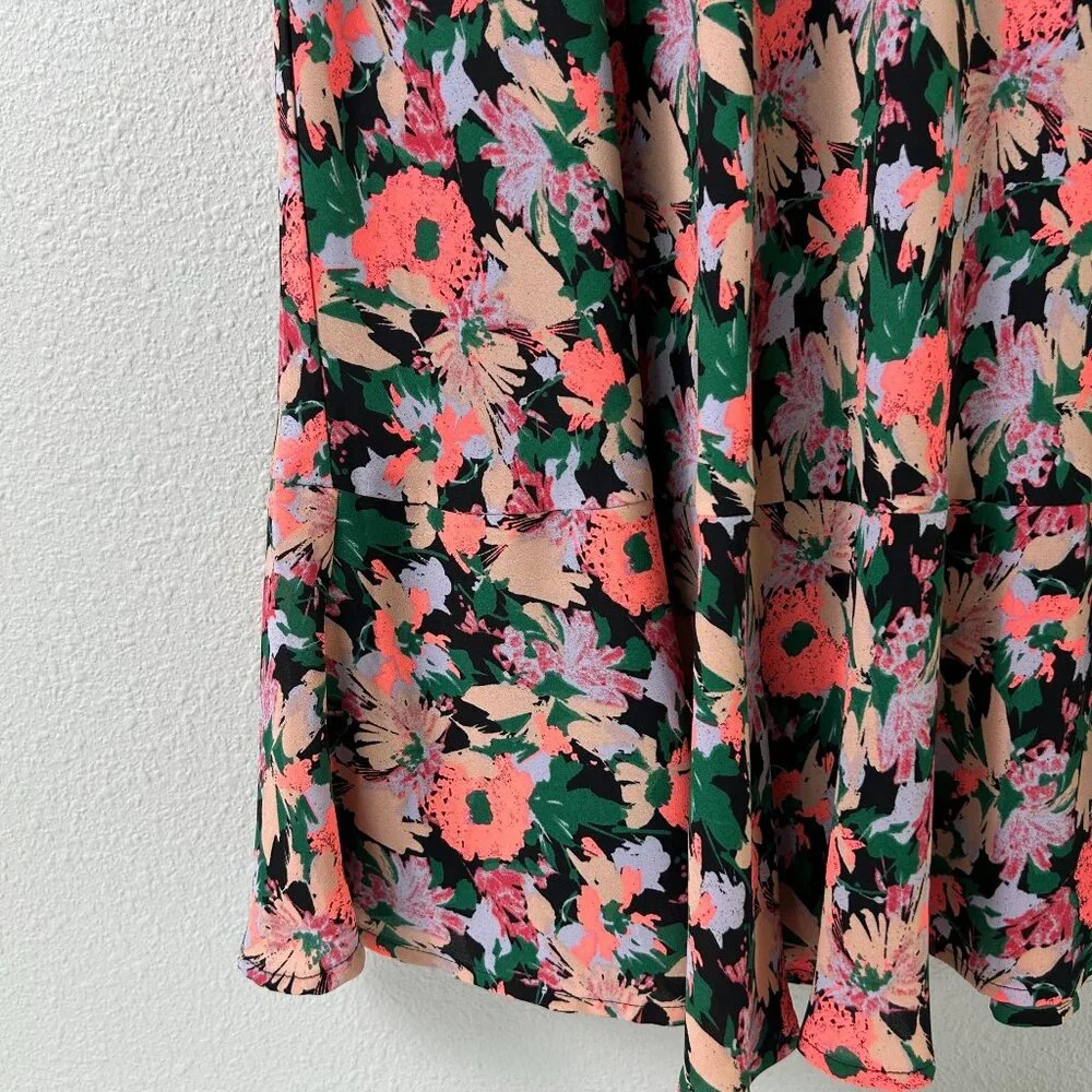 J Crew Mercantile Knee Length‎ Dress Size 6 Neon Floral Sleeveless Lined J4518